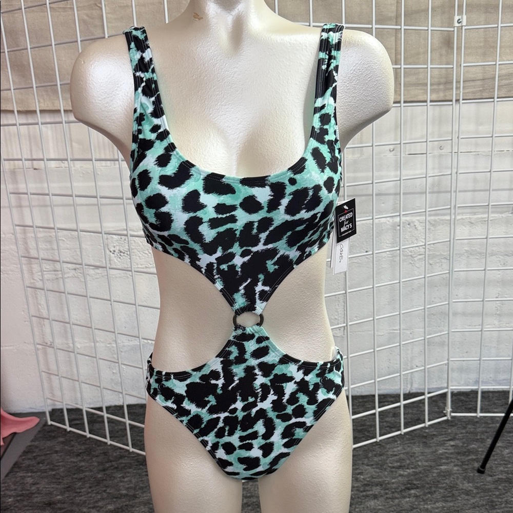 Salt + Cove Leopard Print Cutout One Piece SZ M